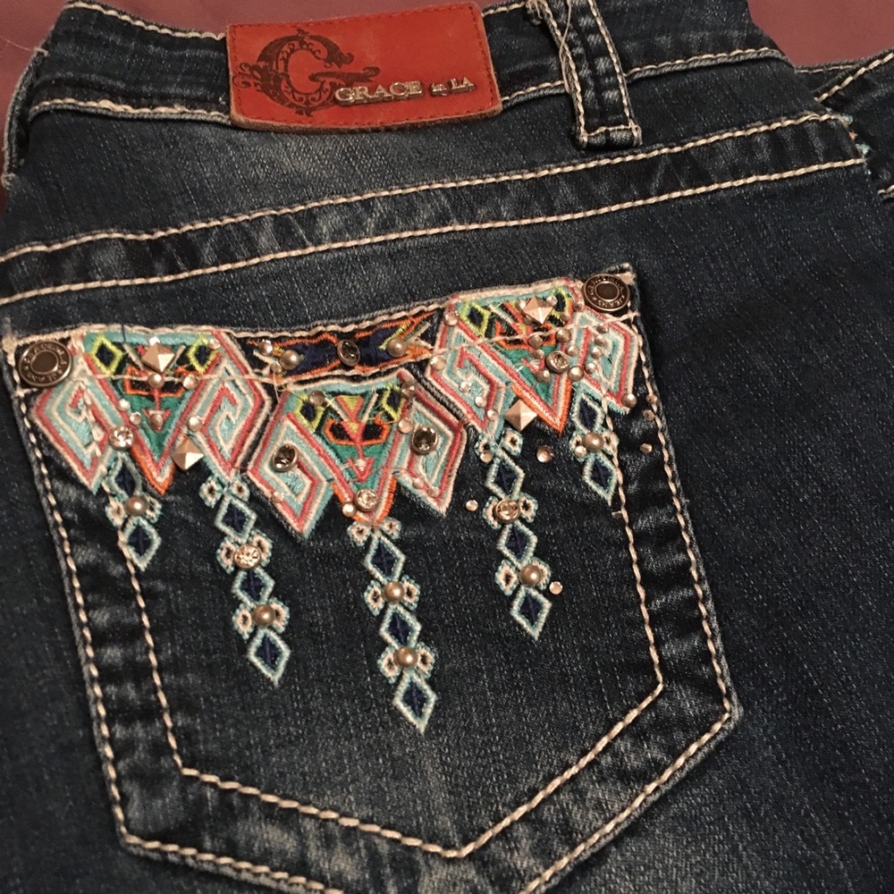 Grace In LA Aztec Jeans - Size 31 Short